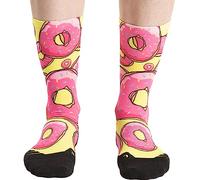 Ridefyl, Calcetines Ciclismo Donuts, Talla M-L, Unisex, Deportes, MTB, Running, Crossfit, Fitness, Caña Alta, Divertido, Transpirable