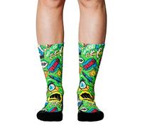 Ridefyl Calcetines Deportivos Ciclismo, CrossFit y Running - Caña Media Crew - Transpirables, Forma Anatómica - Unisex - Diseños Originales (FR/ES, Números, 41, 46, Regular, Regular, Yeah)