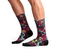 Ridefyl Calcetines Deportivos Ciclismo, CrossFit y Running - Caña Media Crew - Transpirables, Forma Anatómica - Unisex - Diseños Originales (FR/ES, Números, 41, 46, Regular, Regular, Roses)