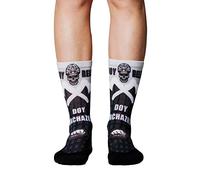 Ridefyl Calcetines Deportivos Ciclismo, CrossFit y Running - Caña Media Crew - Transpirables, Forma Anatómica - Unisex - Diseños Originales (FR/ES, Números, 41, 46, Regular, Regular, Hachazos)