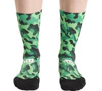 Ridefyl Calcetines Deportivos Ciclismo, CrossFit y Running - Caña Media Crew - Transpirables, Forma Anatómica - Unisex - Diseños Originales (FR/ES, Números, 41, 46, Regular, Regular, Camouflage Green)