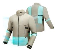 RIDEIRON Chaqueta Moto Hombre,con protectores extraíbles certificados,transpirable y cómoda,chaqueta moto verano de malla,Beige M