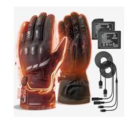 RIDEIRON Guantes calefactables Moto Invierno - calefacción en Dedos, 3 Niveles + Modo Inteligente, batería Recargable, Impermeables, Antideslizantes y Reflectantes (M-XXL) (Negro, Medium)