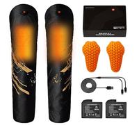 RIDEIRON Rodilleras calefactables moto,Protectores de rodilla para invierno Equipo de protección CE2 extraíble,Rodilleras moto,Cálidas Resistentes al agua y al viento para mujeres y hombres