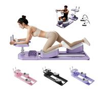 RIDEONMOP Entrenador de Estiramiento de Giro de Columna para Gimnasio en Casa, Máquina Rastrillo de Escultura Corporal de Quema de Grasa Eficiente,Púrpura