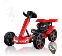 RIDEONMOP Karts eléctricos para niños, Karts Plegables de 12 V, Karts con Pedales y Asiento Ajustable, música, Ruedas Plegables, Karts con Velocidad de derrape de 8 mph, Karts para Montar.,Rojo