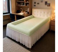 RIDEONMOP Sábana con Bordes - Sábana Ajustable Antideslizante con diseño de Borde levantado, sábana con Bolsillo Profundo y Falda, Cierre Suave Tipo Nido, Cubierta de Cama Transpirable,Verde,71×75in
