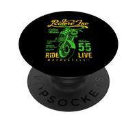 Riders Inc 1955 Vintage Retro Motocicleta Diseño Envejecido PopSockets PopGrip Adhesivo
