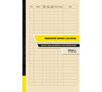 Rideshare Driver Log Book: Record, Track and Monitor Your Working Hours | Small