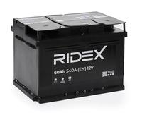 RIDEX 1S0055 Batería Coche 60Ah 540A 12V B13 DIN/ISO LB2 Baterías de Arranque de 55Ah 53Ah Compatible con PEUGEOT 208 I Hatchback CA, CC, FORD Fiesta Mk6 Hatchback CB1, CCN, JA8, JR8, OPEL, TOYOTA