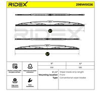 RIDEX 298W0026 Limpiaparabrisas