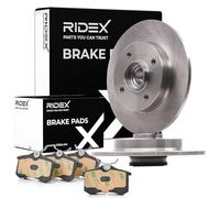 RIDEX 3405B1132 Juego para eje Kit de discos de freno y pastillas Trasero con muelle con anillo sensor magnético incorporado con cojinete rueda compatible con OPEL Crossland X P17, P2QO