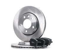 RIDEX 3405B1258 Juego para eje Kit de discos de freno y pastillas Trasero sin tornillos Compatible con VW Multivan T5 7HM, 7HN, 7HF, 7EF, 7EM, 7EN
