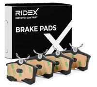 RIDEX 402B0029 Juego para eje Juego de pastillas de freno Trasero con accesorios con muelle Compatible con VW Polo V Hatchback 6R1, 6C1