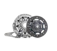 RIDEX 479C0138 Kit de embrague con cojinete de desembrague con horquilla desembrague con casquillo guía con plato de embrague Compatible con VW Polo V Hatchback 6R1, 6C1