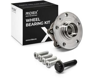 RIDEX 654W0009 Juego de cojinete de rueda Delantero, ambos lados con anillo sensor magnético incorporado con tornillos Compatible con VW Golf 7 Hatchback 5G1, BQ1, BE1, BE2