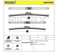 RIDEX Escobillas Limpiaparabrisas 600mm/500mm para VW TIGUAN (5N)