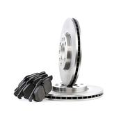 RIDEX Kit de discos de freno y pastillas 3405B0138 Eje delantero Chapa antichirridos ventilado compatible con VW Passat B5 GP Variant 3BG, 3B6, OPEL Vectra C Caravan Z02 Vectra C GTS Z02 Signum CC Z03