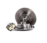 RIDEX Kit de discos de freno y pastillas 3405B0357 Eje trasero con tornillos pinza freno & Chapa antichirridos macizo