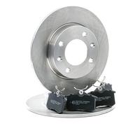 RIDEX Kit de discos de freno y pastillas 3405B0372 Eje trasero con tornillos pinza freno Chapa antichirridos macizo