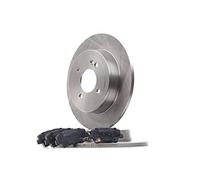 RIDEX Kit de discos de freno y pastillas 3405B0426 Eje trasero Chapa antichirridos macizo