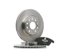 RIDEX Kit de discos de freno y pastillas 3405B1130 Eje delantero sin tornillos ventilación interna compatible con VW Golf VII Hatchback 5G1, BQ1, BE1, BE2 GOLF VI 5K1 Golf V Hatchback 1K1 Eos 1F7, 1F8