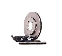 RIDEX Kit de Discos de Freno y Pastillas - Discos de Freno Eje delantero 256 ventilado ventilación externa - Pastillas de Freno compatible con VW up! Hatchback 121, 122, BL1, BL2, BL3, 123 Chapa