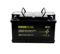 RIDEX PLUS 1S0013P AGM Start-Stop Batería Coche 80Ah 840A 12V B13 DIN/ISO L4 Baterías de Arranque de 75Ah 70Ah Compatible con VW Transporter T5 Furgoneta 7HA, 7HH, 7EA, 7EH Tiguan II AD1, AX1