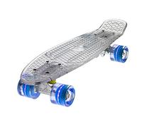 Ridge Skateboards Blaze Mini Cruiser 22", 55cm, Deck Transparente con Ruedas LED