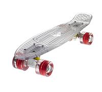 Ridge Skateboards Blaze Mini Cruiser 22", 55cm, Deck Transparente con Ruedas LED