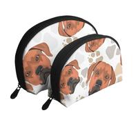 Ridgeback de Rodesia con Amor, Bolsa de Maquillaje de Concha, Monedero pequeño para Mujer, Bolsa de artículos de tocador, Bolsa de cosméticos, 2 Piezas