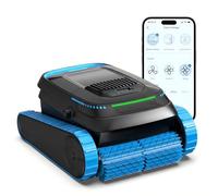RidgeRover PC20 Robot Piscina Inalámbrico Inteligente, Aspirador Piscina Navegación Inteligente, Robot Piscina Fondo y Pared y Línea de Agua, Control por App, Carga Rápida 2,5 h, Limpiador de Piscina
