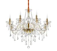 Ridgeyard 8 Luces Crystal Chandeliers K9 Lámpara de Techo de Cristal de Oro Accesorio de Iluminación