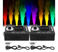 Ridgeyard Máquina de humo, 1500 W, con mando a distancia inalámbrico y luz LED con 16 colores, apta para DJ discoteca, Halloween, Navidad, bodas y actuaciones escénicas, etc