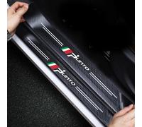 RIDGOEL 4 Piezas Pegatinas Protective de Umbral de Puerta para FIAT, Decoración para Estribos de Coche Pegatinas Protección de Umbral de Puerta Punto