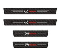 RIDGOEL 4 Piezas Pegatinas Protective de Umbral de Puerta para Mazda 2 3 5 6 CX-3 CX-30 CX-5 CX-50 CX-60 CX-7 CX-8 CX-9 Decoración para Estribos de Coche de Fibra de Carbono con Logotipo D