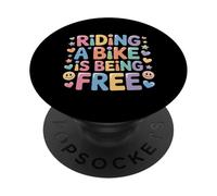 Riding A Bike Is Being Free Freedom Biker Lifestyle - PopSockets PopGrip Adhesivo
