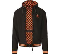 Riding Culture Sudadera con capucha de moto para hombre Sudadera con cremallera para moto Negro/Naranja L L