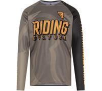 Riding Culture Sender 3.1 Maillot de ciclismo de manga larga, gris-amarillo, tamaño M para Hombres