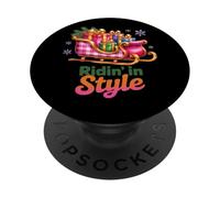 Riding In Style Sleigh Holiday Cheer PopSockets PopGrip Adhesivo