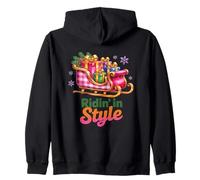Riding In Style Sleigh Holiday Cheer Sudadera con Capucha