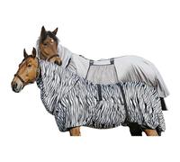 Riding World - Manta para eccema con efecto de cebra, manta para caballos con efecto sudoroso | Manta para caballos con faja abdominal y correas ajustables y cintas | Manta para caballos y poni |