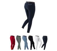 Riding World - Pantalones de equitación para mujer y niños Alexandrie | Pantalones de equitación con ribete en las rodillas de tela | con bolsillos delanteros | Leggings de equitación en seis colores