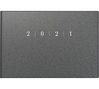 rido/idé 7017563801 Wochenkalender/Taschenkalender 2021 Modell Septimus quer, Kunststoff-Einband Reflection grau