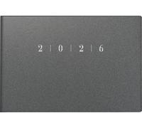 rido/idé 7017563806 | Taschenkalender Mod. Septimus 2026 | A6 Quer, Kunststoff, Grau