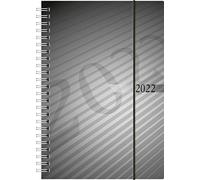 rido/idé 7021102902 Wochenkalender/Buchkalender 2022 Modell futura 2, PP-Einband, anthrazit
