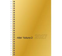 rido/idé 7021121917 Buchkalender Mod. futura 2 2027 A5, Karton, gold