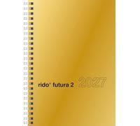 rido/idé 7021121917 Buchkalender Mod. futura 2 2027 A5, Karton, gold