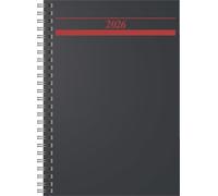 rido/idé 7021822906 | Buchkalender Mod. Timing 1 2026 | A5, Kunststoff, schwarz