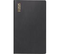 rido/idé Agenda de bolsillo modelo GILET Planer (2025), 2 páginas = 1 mes, A7, cubierta de plástico, color negro